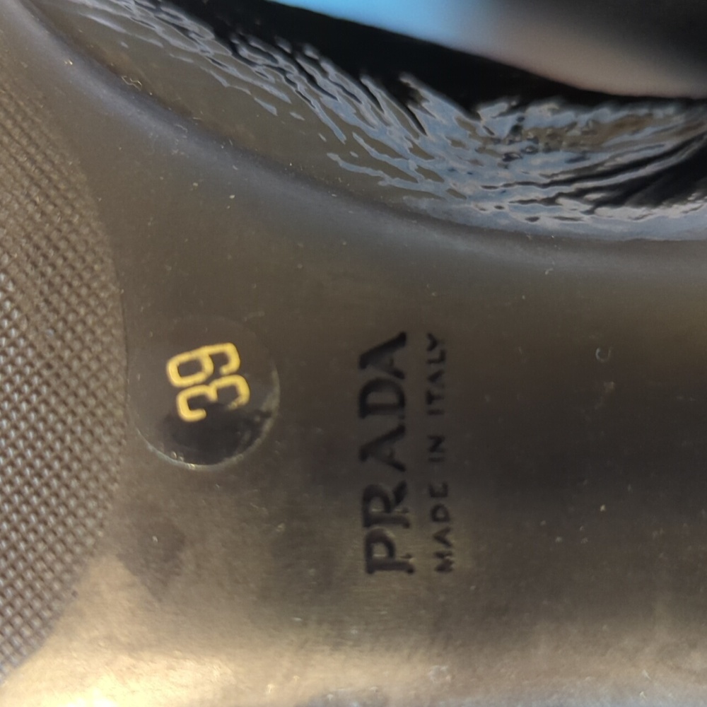 Prada Black Patent Booties Sz 39(Repair Needed) - Picture 5 of 12